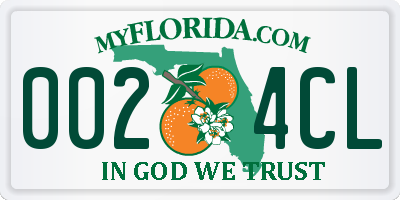 FL license plate 0024CL