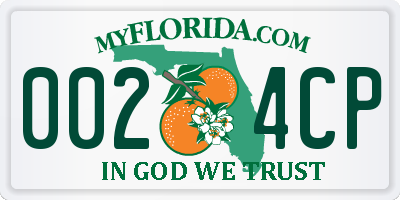 FL license plate 0024CP