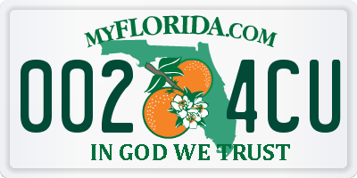 FL license plate 0024CU