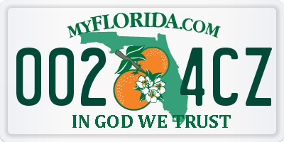 FL license plate 0024CZ