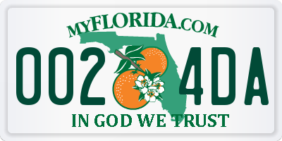FL license plate 0024DA