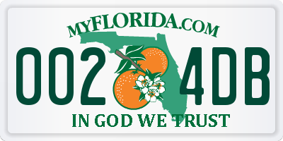 FL license plate 0024DB