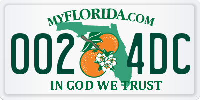 FL license plate 0024DC