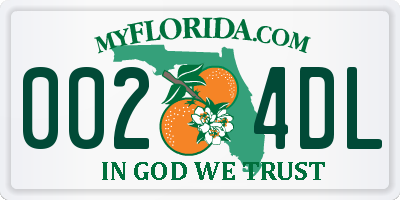 FL license plate 0024DL