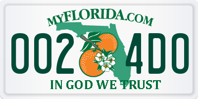 FL license plate 0024DO