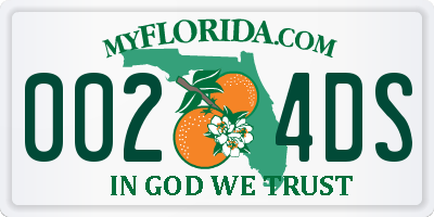 FL license plate 0024DS