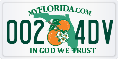 FL license plate 0024DV