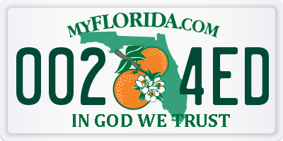 FL license plate 0024ED