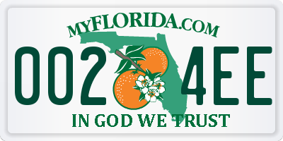 FL license plate 0024EE