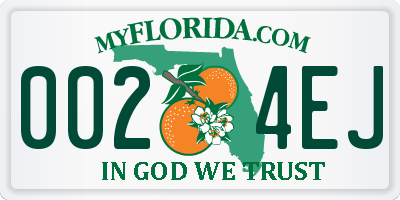 FL license plate 0024EJ