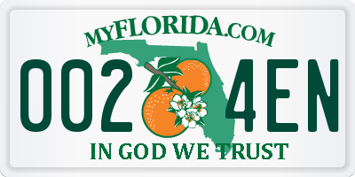 FL license plate 0024EN