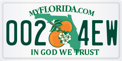 FL license plate 0024EW