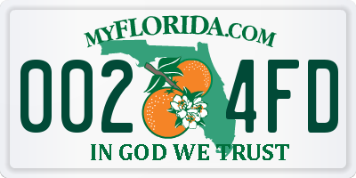 FL license plate 0024FD