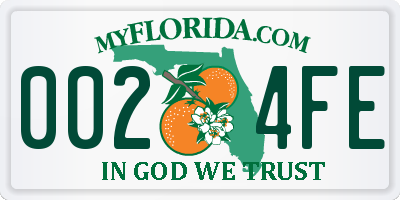 FL license plate 0024FE