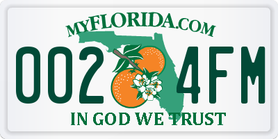 FL license plate 0024FM