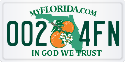 FL license plate 0024FN