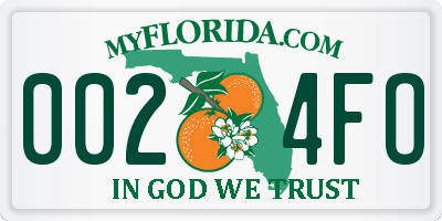 FL license plate 0024FO