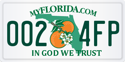 FL license plate 0024FP