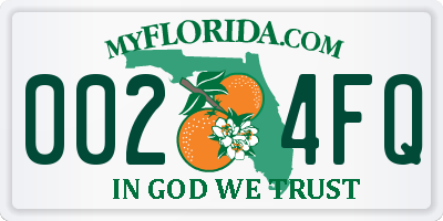 FL license plate 0024FQ