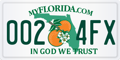 FL license plate 0024FX