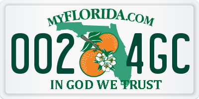 FL license plate 0024GC