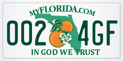 FL license plate 0024GF