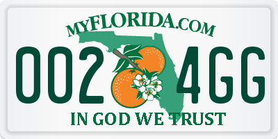FL license plate 0024GG