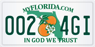 FL license plate 0024GI