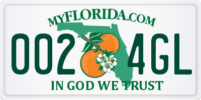 FL license plate 0024GL