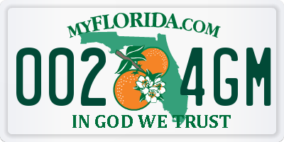 FL license plate 0024GM