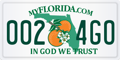 FL license plate 0024GO