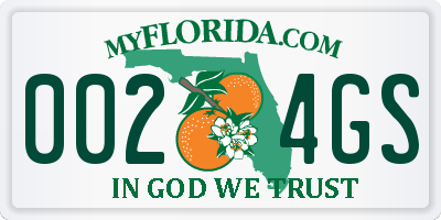 FL license plate 0024GS