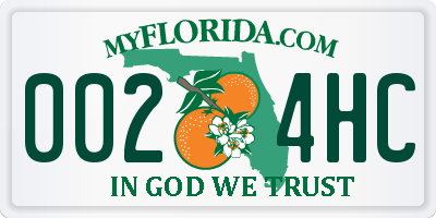 FL license plate 0024HC