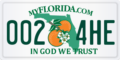 FL license plate 0024HE