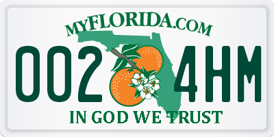 FL license plate 0024HM