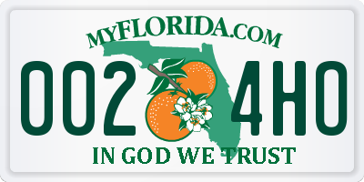 FL license plate 0024HO