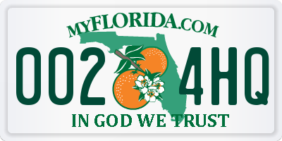 FL license plate 0024HQ