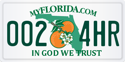 FL license plate 0024HR
