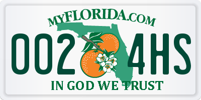 FL license plate 0024HS