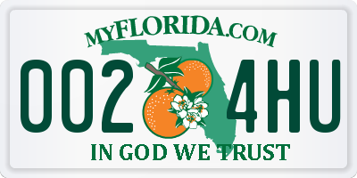 FL license plate 0024HU