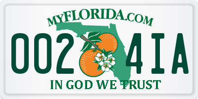 FL license plate 0024IA