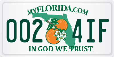FL license plate 0024IF