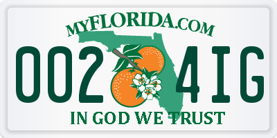 FL license plate 0024IG