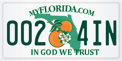 FL license plate 0024IN