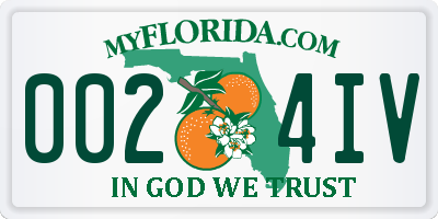 FL license plate 0024IV