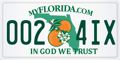 FL license plate 0024IX