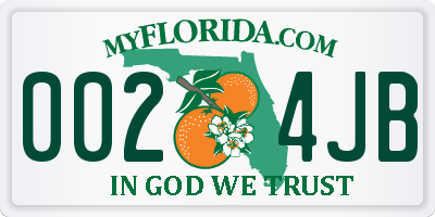 FL license plate 0024JB