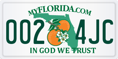 FL license plate 0024JC