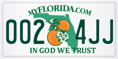 FL license plate 0024JJ