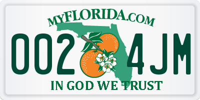 FL license plate 0024JM